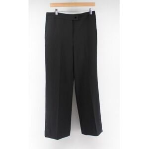 Chico's Black Label Pants Women 6 Black Wide‎ Leg Dress Work Career Trousers
